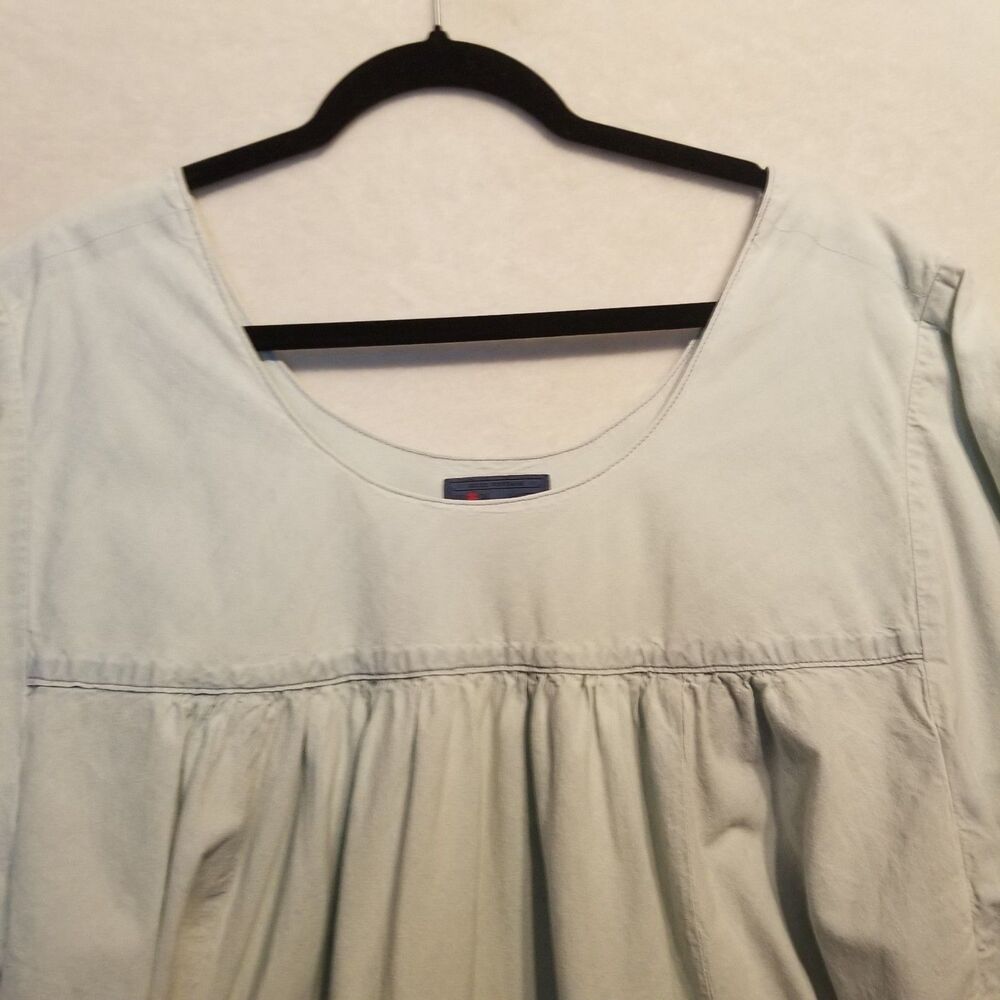 Lucky Brand 2X Dress Light Blue Chambray Flounce Coastal Cotton Hemp Beach Boho - Picture 4 of 9